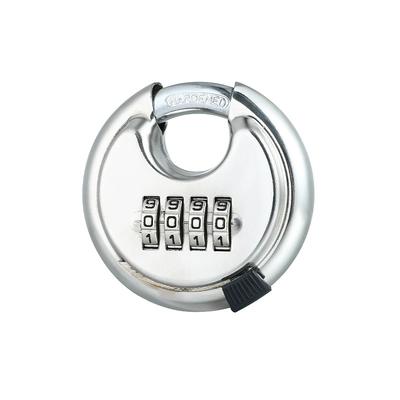 Combination Lock, 4 Digit Disc Padlock with Hardened Steel Shackle, Keyless Heavy Duty Combo Lock for Outdoor Sheds Fence, Gate Hasps, Storage Unit