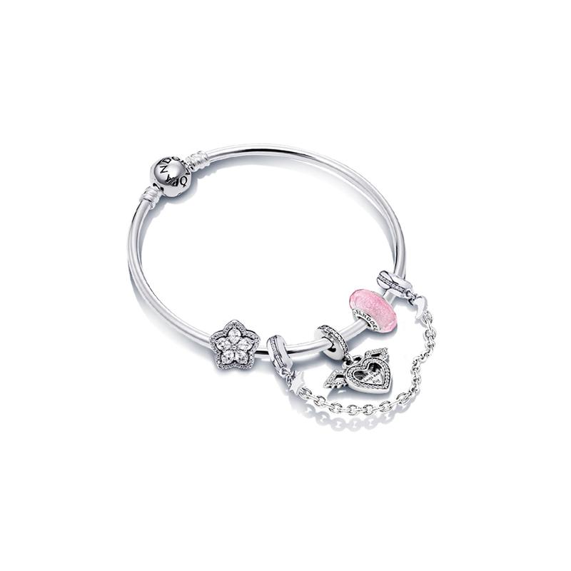 Pandora Pave Angel Set 925 Silver Bracelet Women's ZT1309