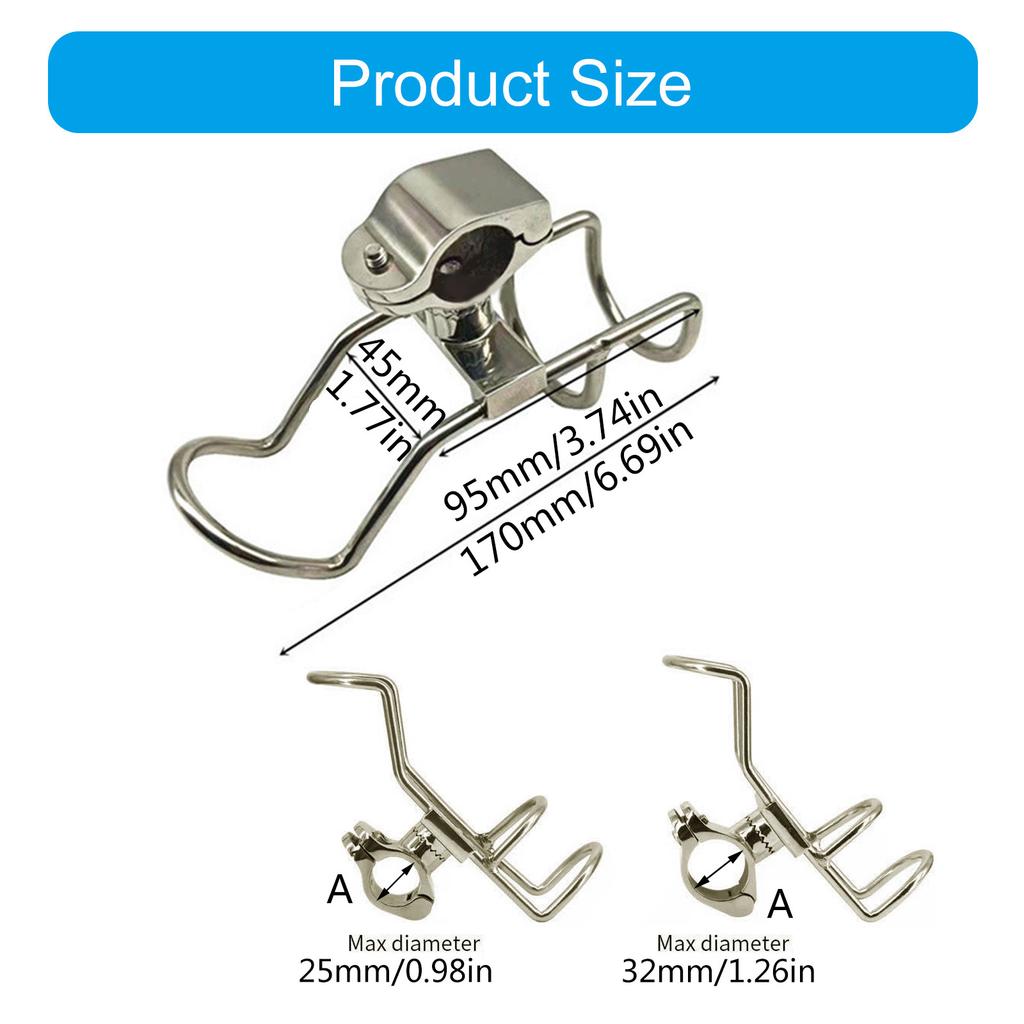 Versatile Marine Rod Holder Steel Boat Fishing Poles Holder for Family Frees Activities & Professional Fishermen
