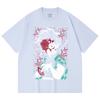 230 Gsm 100% Cotton Demon Slayer V42 Demon Tanjiro Print Unisex Heavy Cotton T Shirt