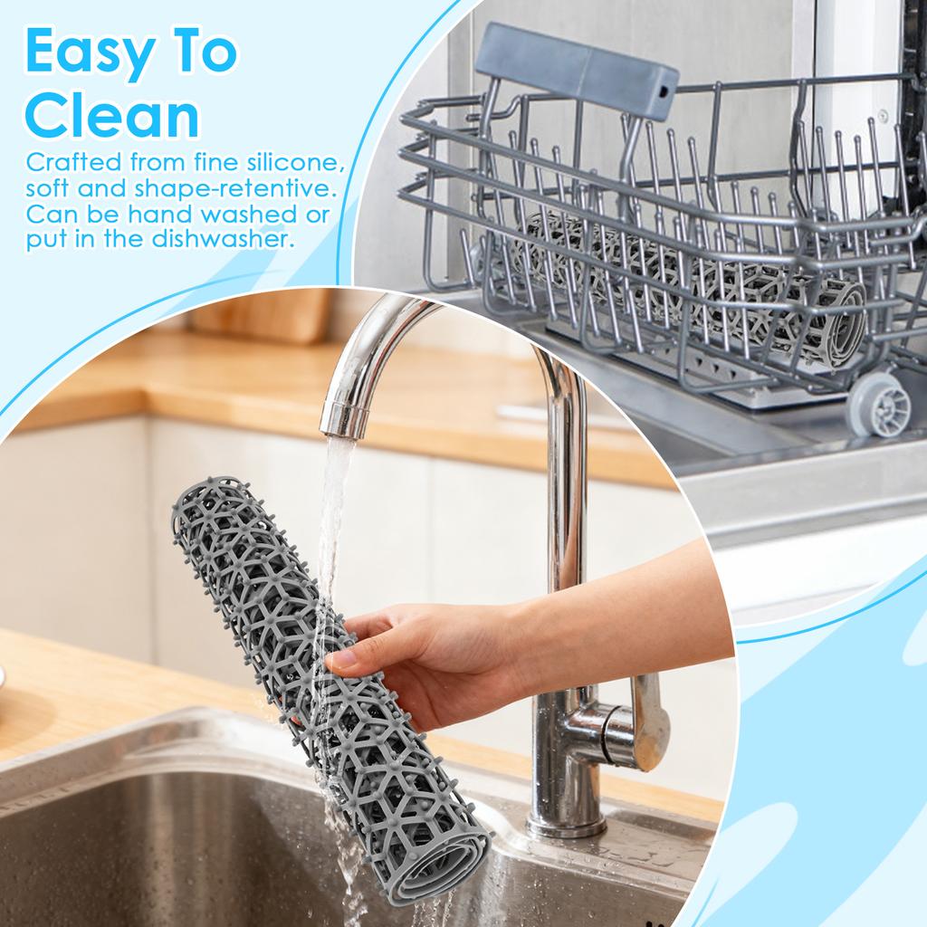 Silicone Sink Pad With Heat-Resistant and Anti Slip Hollow Design Practical Kitchen Multifunctional Desktop Protection Pad