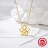S925 Sterling Silver Necklace Flower Diamond Clavicle Chain Small Flower Sweet And Cute Women'S Collection Gold 18K Gold Plated Necklace