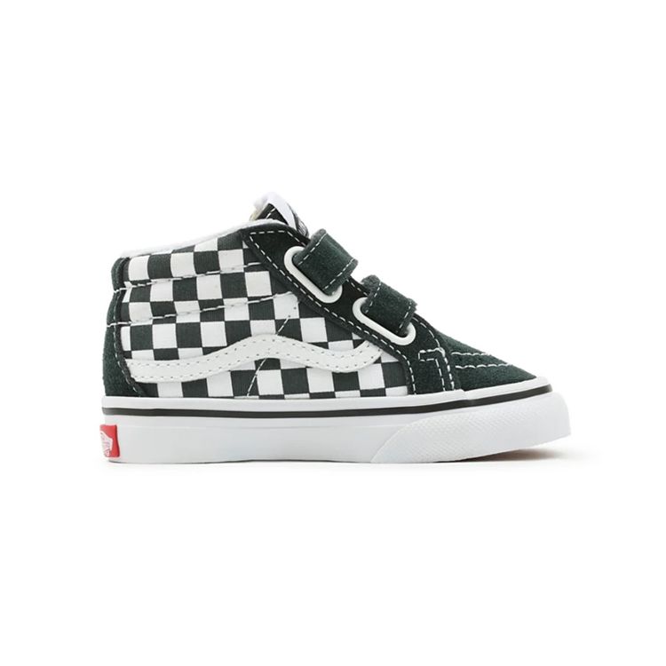 Vans Toddler Checkerboard Sk8-Mid Reissue Velcro Comfortable Casual Durable Lightweight Mid-Top Walking Shoes Baby Shoes Green White VN0A5DXD8CA