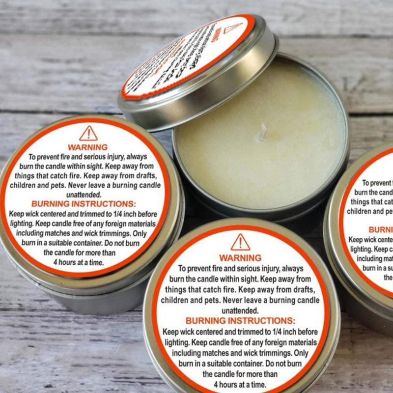 1.5 Inch 500Pcs/Roll Waterproof Candle Warning Label Candle Container Stickers