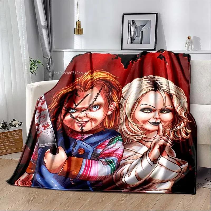 Child of Play Chucky Blanket Horror Movie Character Fleece Wearable Throw Blanket Bedding Home Decoration For Kids Adults
