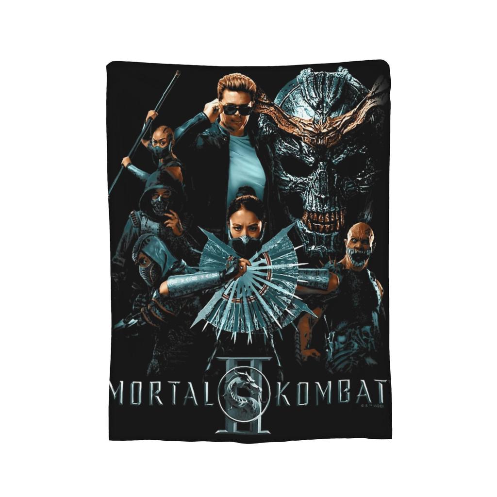 Mortal Kombat 2 Duotone Fighters Blanket Cover Velvet Lightweight Throw Blanket for Outdoor Travel Bedspread