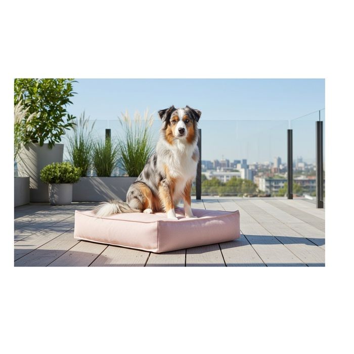 Coussin panier en textile 80 x 60 x 18 cm Rose