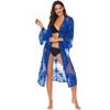 Women's Lace Mesh Bikini Outer Cardigan Plus Size Holiday Style Beach Cover Up Sun Shirt