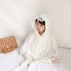 SLINX Baby Poncho with Princess White Floral for Outing Cold UV Outerwear Hood, Coat, All-Lace, Print, Children's Cloak/Cape Girls, Cloak, Protection,