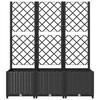 Vidaxl Garden Planter With Trellis, Black, 120X40X136 Cm, Pp