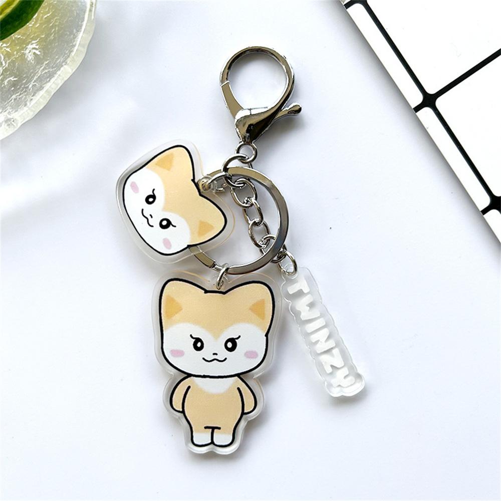 3PCS KPOP ITZY Acrylic Double-sided Keychain Twinzy Cartoon Keyring Yeji Lia Ryujin BORN TO BE World Concert Fans Collection