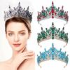 Vintage Rhinestone Queen Princess Crown Baroque Sparkling Bridal Tiaras Water Drop Crystal Headband Hair Jewelry Accessories
