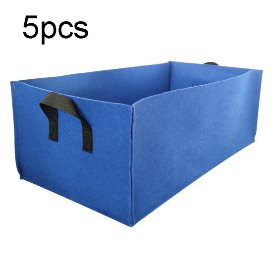 

5шт прямоугольный толстый фетровый мешок для выращивания томатов и овощей садовый горшок-контейнер 50*30*20cm синий