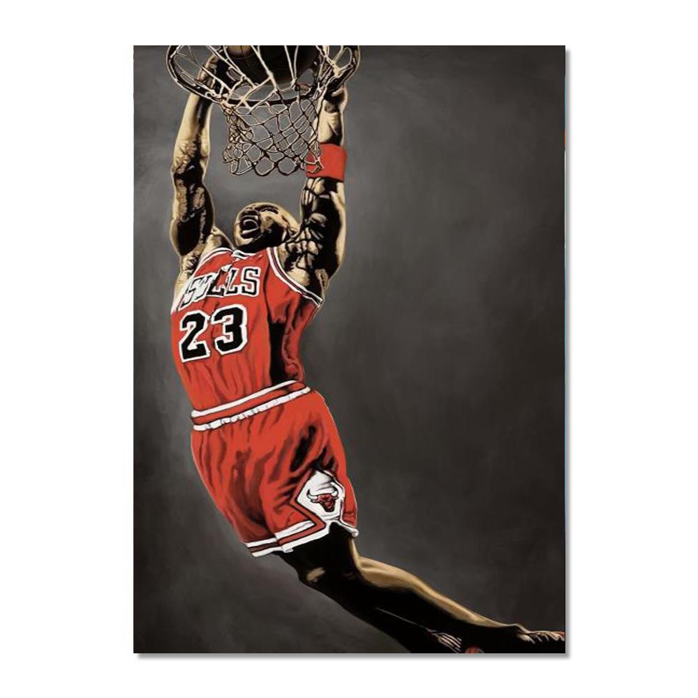 Basketball-Promi-Wandmalereien, Poster, Dunking-Wandmalereien, moderne Heimdekoration, Ölgemälde, Drucke