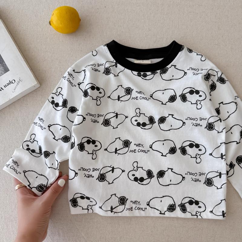Kids Autumn Cotton Long Sleeve T Shirt Full Print Cartoon Top For Boys And Girls Stylish Base Layer