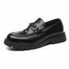Casual Leather Shoes Fashion Men's Black Versatile Trend British Spring Leather Derby Shoes Casual Shoes Business