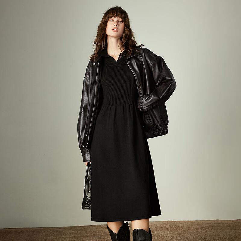 Chuyu Women's 2025 Winter Polo Neck Knit Dress
