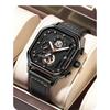 POEDAGAR Luxury Casual Men's Watch Fashion Sports Chronograph Leather Watches Waterproof Luminous Military Wristwatch Gift