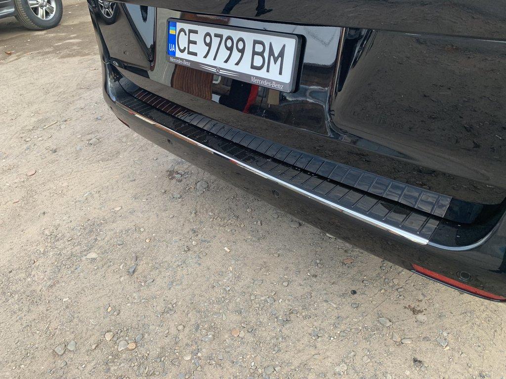Накладка на задний бампер OmsaLine Черный Хром (нерж) для Mercedes Vito/V-class W447 2014- гг
