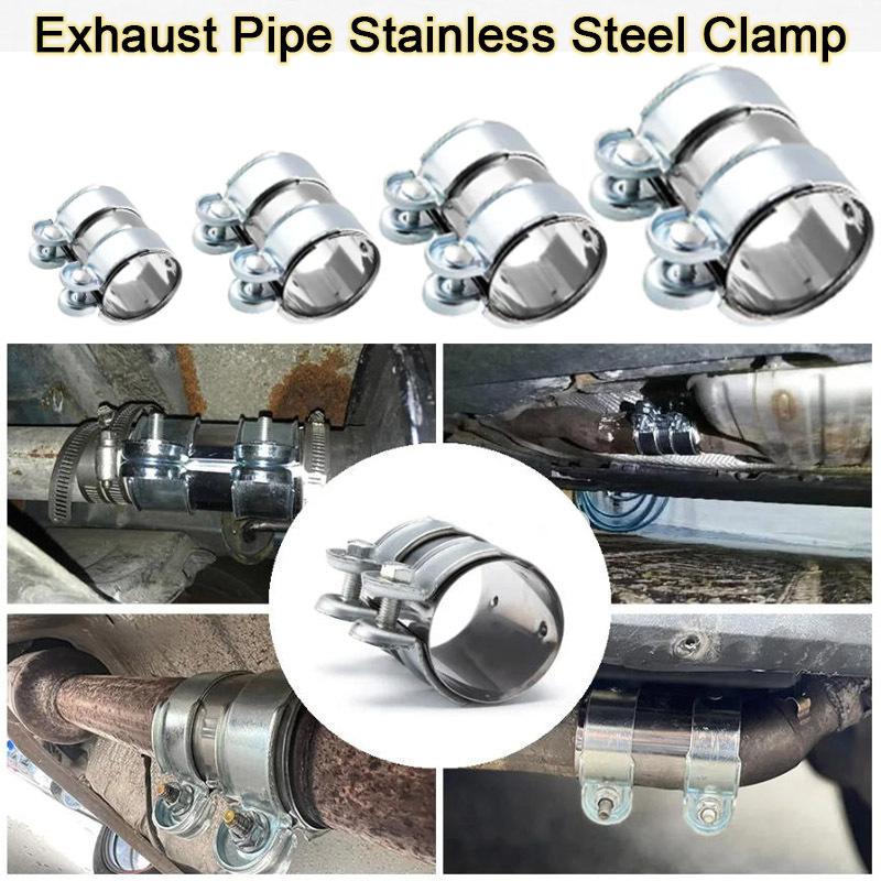 Car Motorcycles Universal 2"/2.5" Exhaust Clamp Stainless Steel Exhaust Tube Pipe Connector Joiner Sleeve Clamp Adjustable Tip