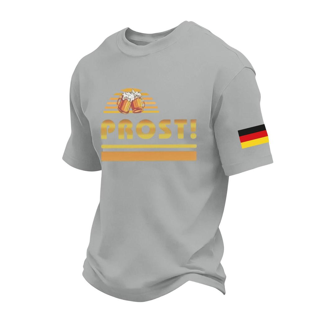 Unisex Loose Fit Casual Short Sleeve T-Shirt Oktoberfest Beer Festival Print Comfortable Everyday Wear
