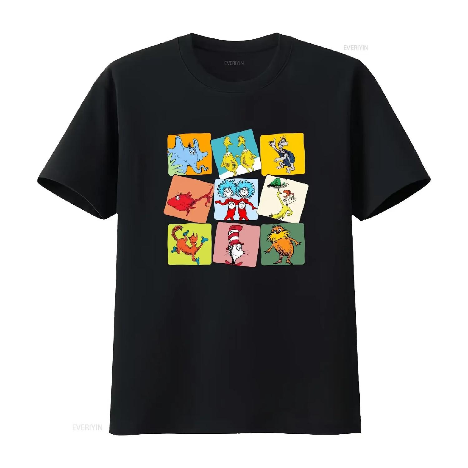 Read Across America T Shirt Reading Day Teacher Miss Things National School BYL307 vintage Washed Versatile Soft S чёрный