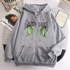 Women's Hooded Zip Up Loose Fit Long Sleeve Printed Butterfly Casual Cardigan Sweatshirt Jacket