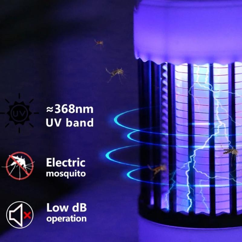 Portable UV Mosquito Killer Lamp Electric Bug Zapper USB Rechargeable Fly Swatter Insect Trap for Camping Summer