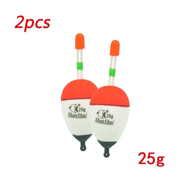2/4Pcs EVA Luminous Fishing Night Float Light Stick Foam Plastic Bobber Sea Rock Fishing Buoyancy 10/20/30/40/50/60g/70/80g
