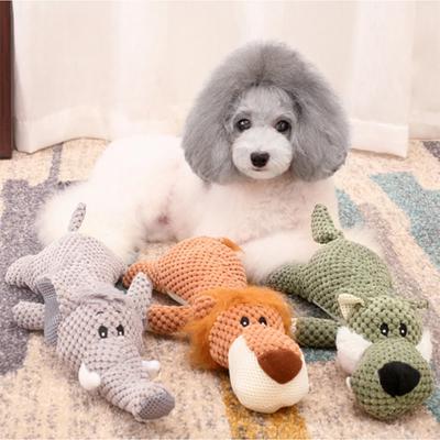 Goughnuts Dog Toys Plush Cartoon Puppy Dog Toy Pet Dog Chew Squeak Toys Corduroy For Small Medium Animal Puppy Pet Squeaky Toys