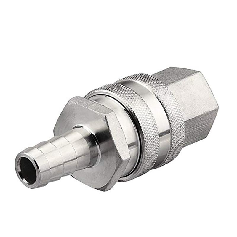 1/2"NPT Beer Quick Disconnect Set, 1/2 " Barb 304 Stainless Steel Quick Disconnect Kit Moonshine Fitting Connectors HomeBrewing