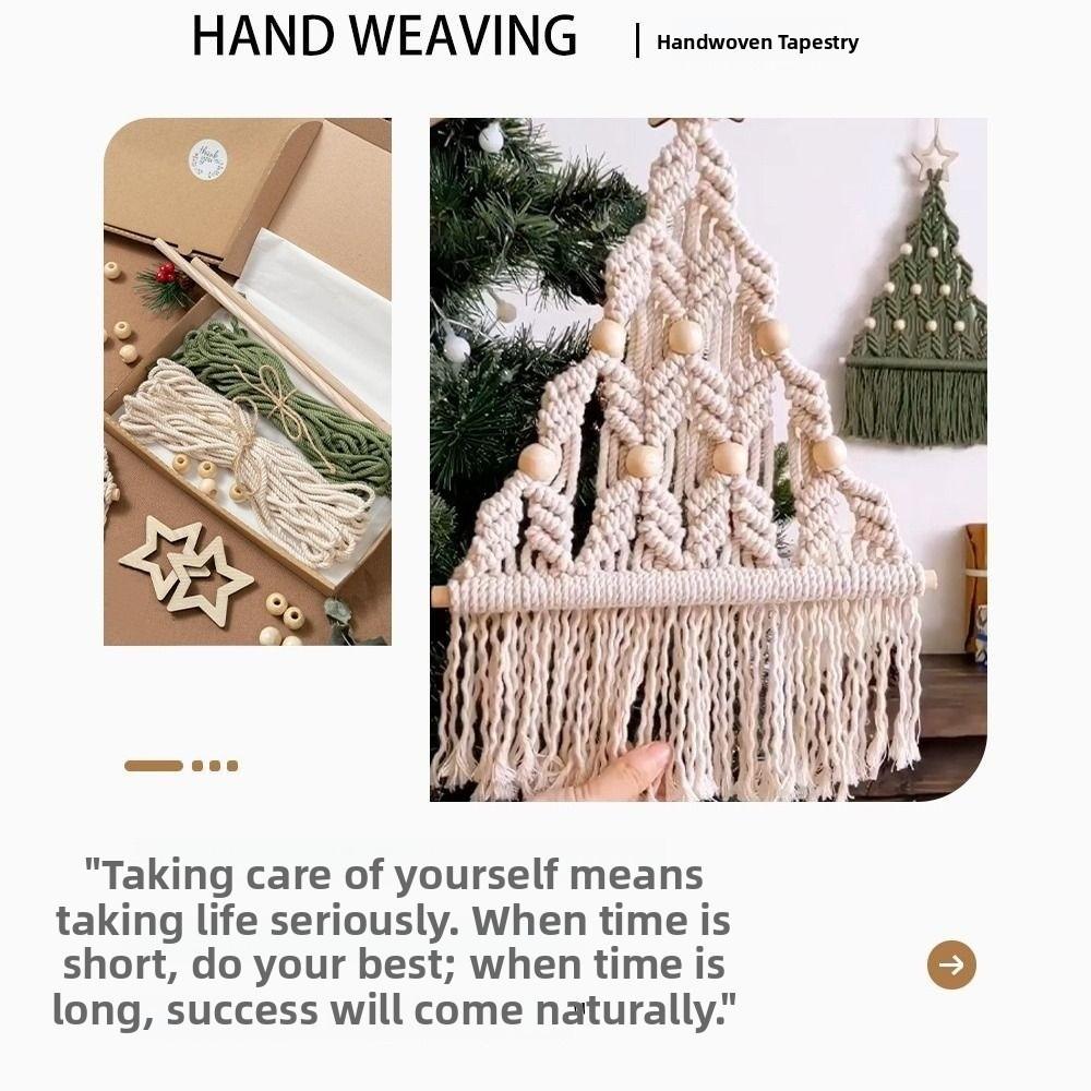 Tassel Christmas Tree Macrame Tapestry Woven Cotton Rope Tapestry Wall Hanging Pendant  Girls