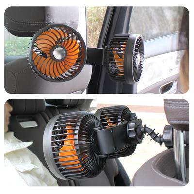 Ventilateurs de Voiture Électriques pour Passagers de Siège Arrière Ventilateur de Siège Auto Portable pour Appui-tête Rotatif à 360° Ventilateur d'Air de Refroidissement pour Siège Arrière de Voiture