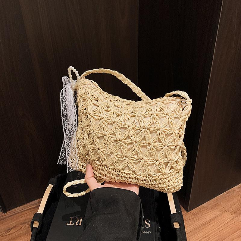 Niche Bags Women's New Summer Handwoven Straw Bags Casual Seaside Vacation Beach Bags