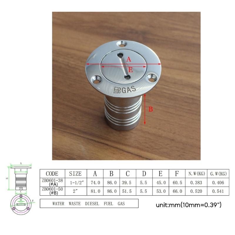 Marine Hardware 316 Edelstahl Deckseinfüllstutzen Einfüllstutzen Kraftstoff Benzin Diesel Wasser Abfall Kappen Zubehör Yacht