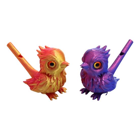 Gwizdek dla dzieci i dorosłych w kształcie ptaka, kolorowy ptak drukowany w 3D