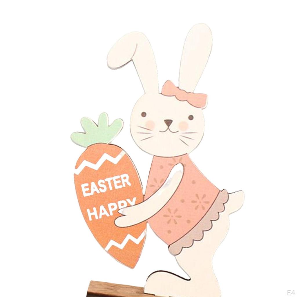 Adorable Easter Bunny Wooden Table Decor with Stable Base - Lightweight and Charming