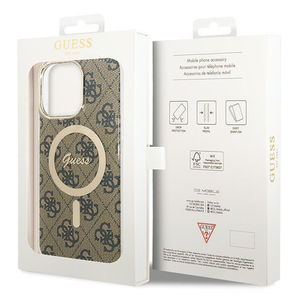 Guess GUHMP15XH4STW iPhone 15 Pro Max6.7" brown hardcase IML 4G MagSafe