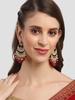 Gold Plated Red Tumble Kundan Chandbali Earrings for Women