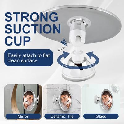 360° Drehbarer Duschspiegel Badezimmer Beschlagfreier Schminkspiegel mit Halter Saugfuß Antibeschlagspiegel zum Rasieren Schminken Duschen