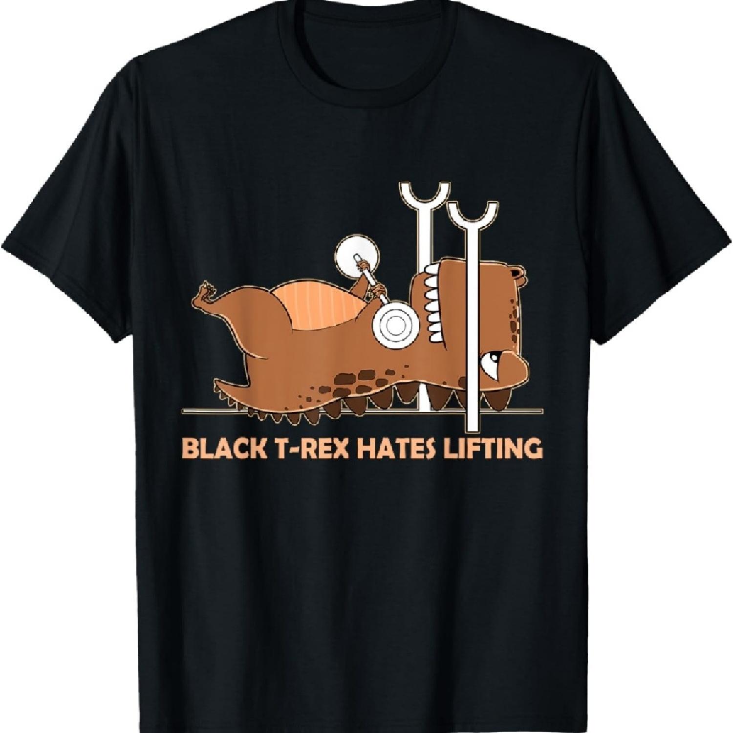

Black T-Rex Hates Lifitng Black History Funny BLM Dinosaur T-Shirt XXXXXL чорний