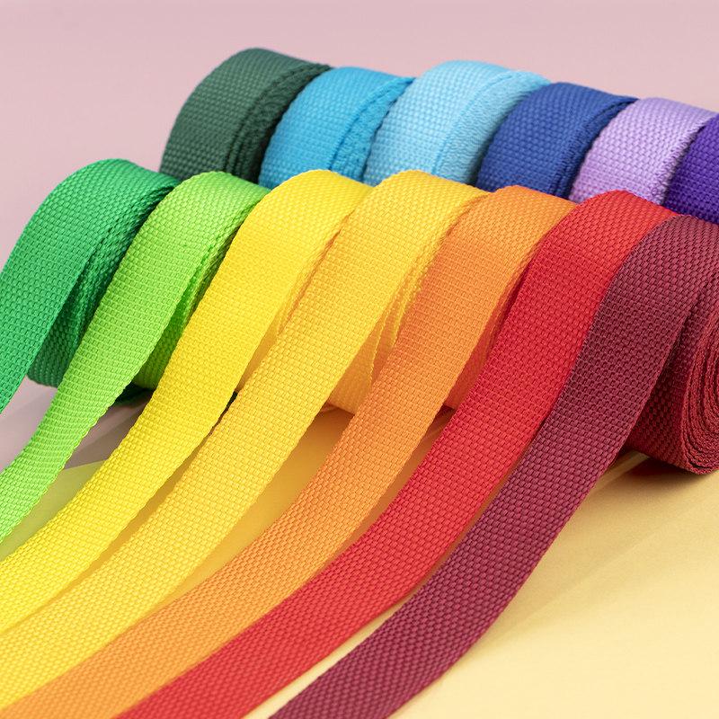 2.5 cm Colored Polypropylene & Nylon Webbing Backpack Strap | Flat Ribbon Handmade Accessories
