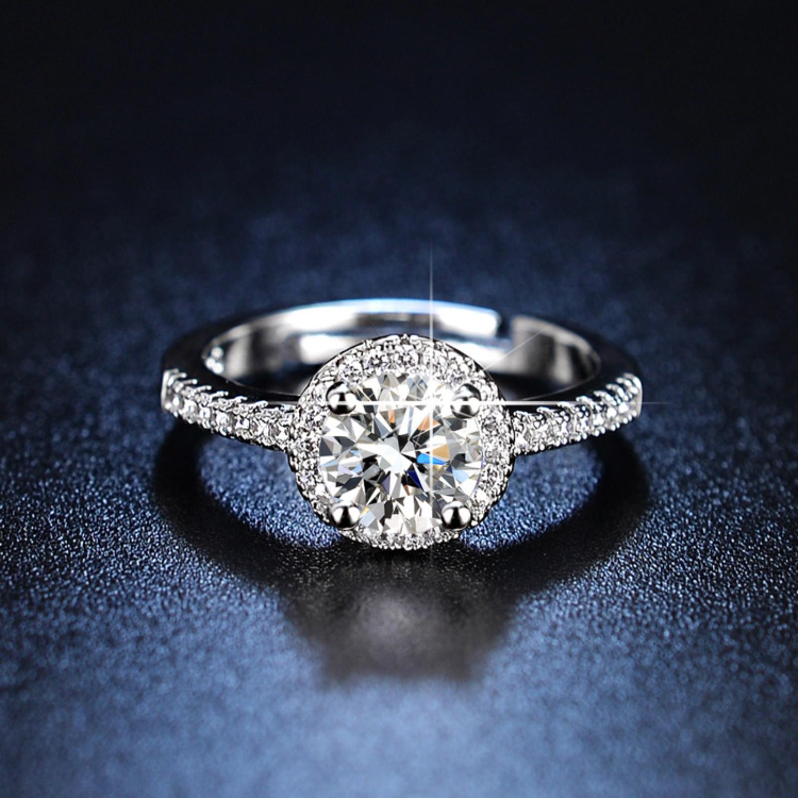 

Open Round Bag Moissanite Engagement Ring For Women