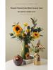 Retro Painted Ceramic Flower Vase Ornament for Living Room or Entryway Decor