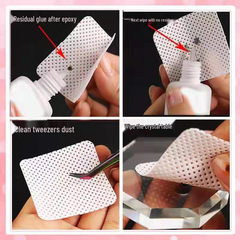 Lint-Free Nail & Glue Cleaning Cotton Pads - Polish Remover & Eyelash Glue Wipes
