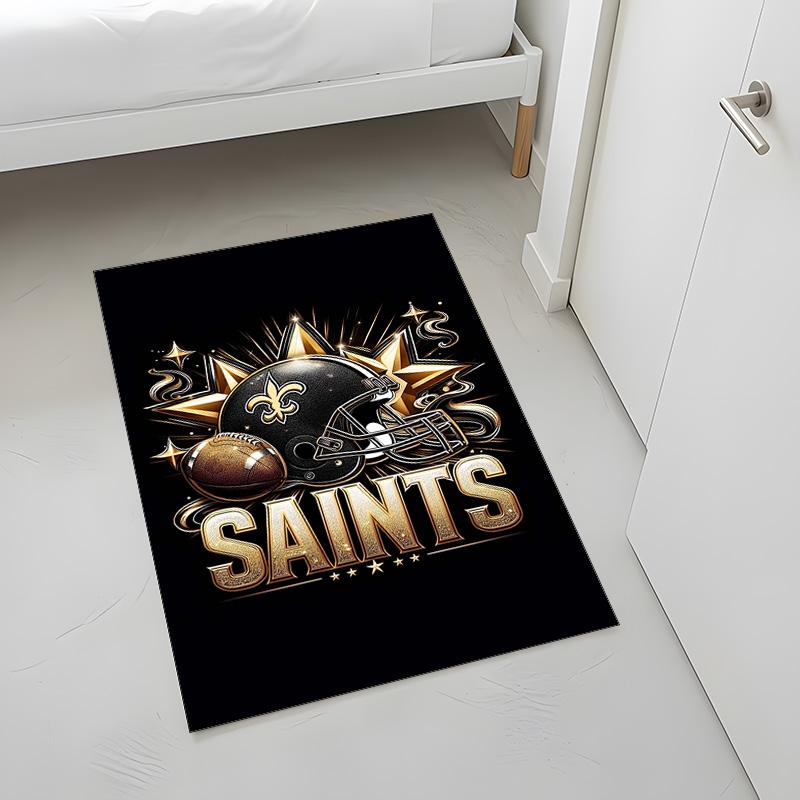 New Orleans Saints (14) Rug Suitable For Living Rooms Bedrooms Computer Rooms Dining Areas And Placement Under Tables And Chairs Also An Ideal Choice