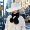 Pearl Decoration Neck Scarf Solid Color Neck Warmer High Quality Shawl  Winter