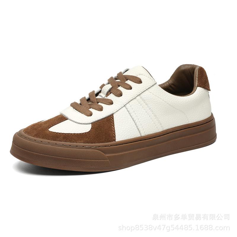 New classic Hong Kong style low-top soft sole cushioning leather casual shoes outdoor street skateboard shoes