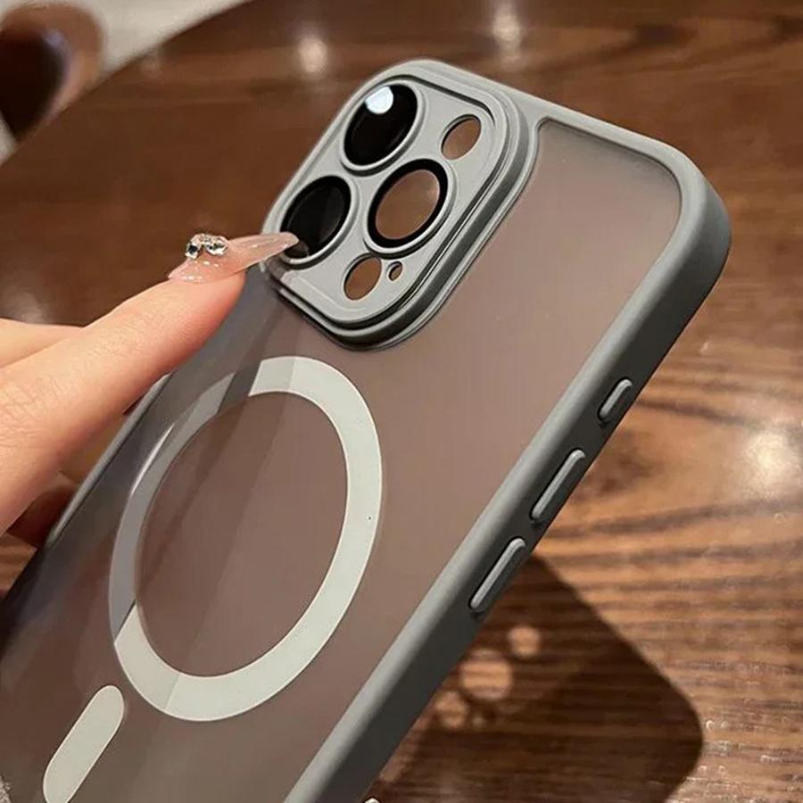 Magnetische Matt-Transparente Armor Stoßfeste Hülle Für iPhone 17 16 15 14 13 12 11 Pro Max Funda Für Magsafe Kabelloses Lade Cover