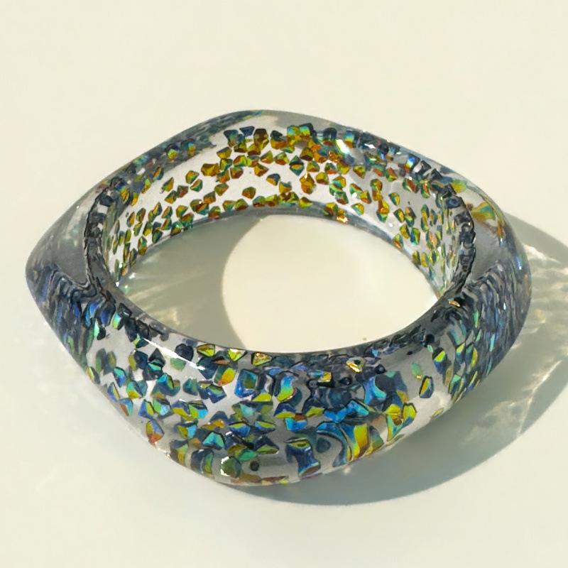 Accessories, exaggerated round resin glitter bracelets, transparent bracelets wholesale
